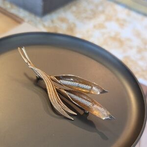 Elegant CORO Gold and Silver  Wheat Leaf Brooch